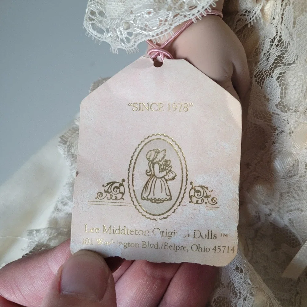 Vintage Lee Middleton Original Vinyl Baby Doll- Elaborate Lace Christening Gown